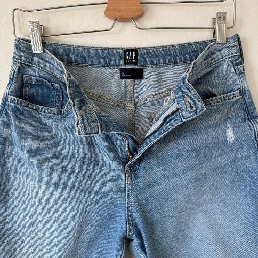 Gap Denim Girls Boho Medium Wash Distressed Mom Jeans Size 18